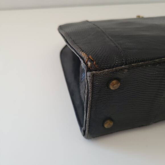 Vintage Lizard Chain Bag 1950s 1960s Collectible Glossy Brown - Picture 12 of 13